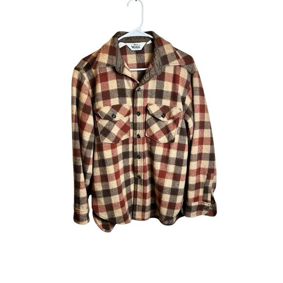 Woolrich Other - Vintage Woolrich Men’s Wool 70s Plaid Rust Shacket Size Medium